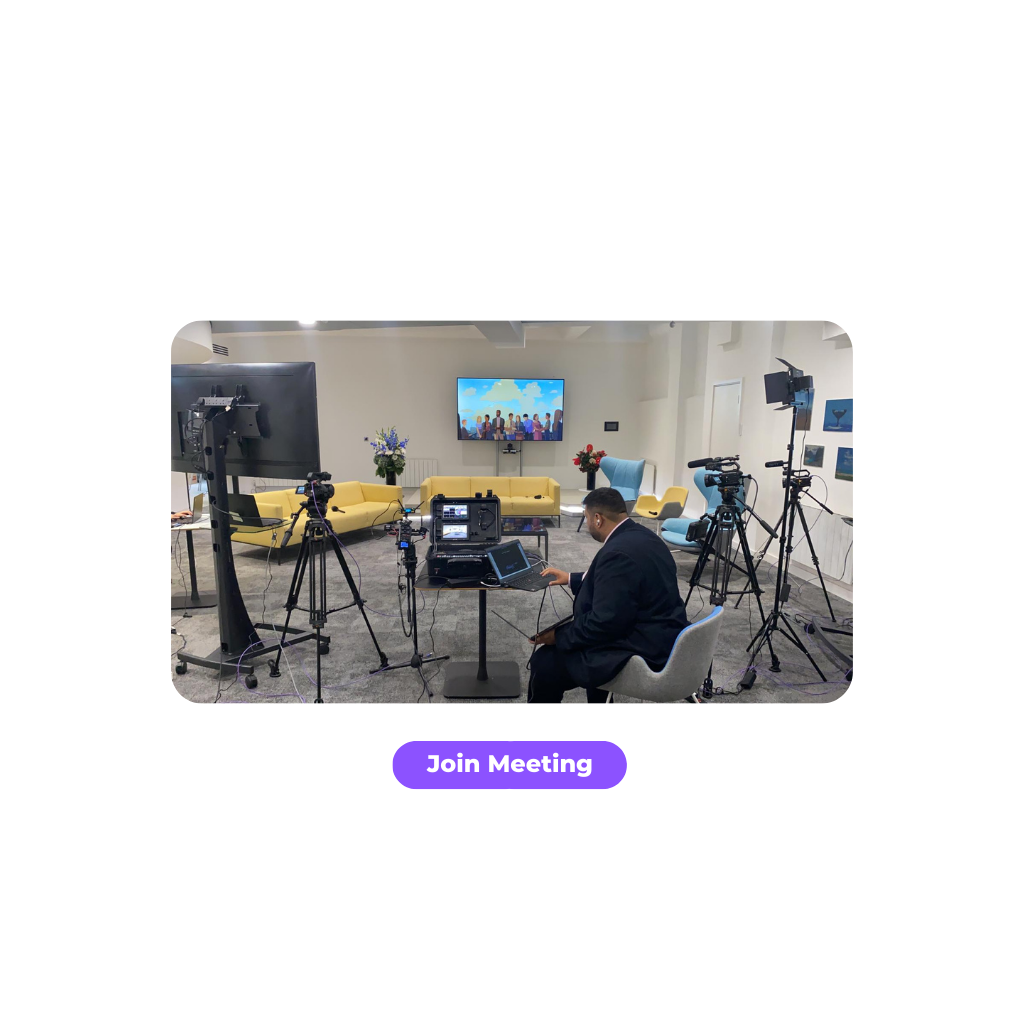 corporate live-stream setup with 4 cameras